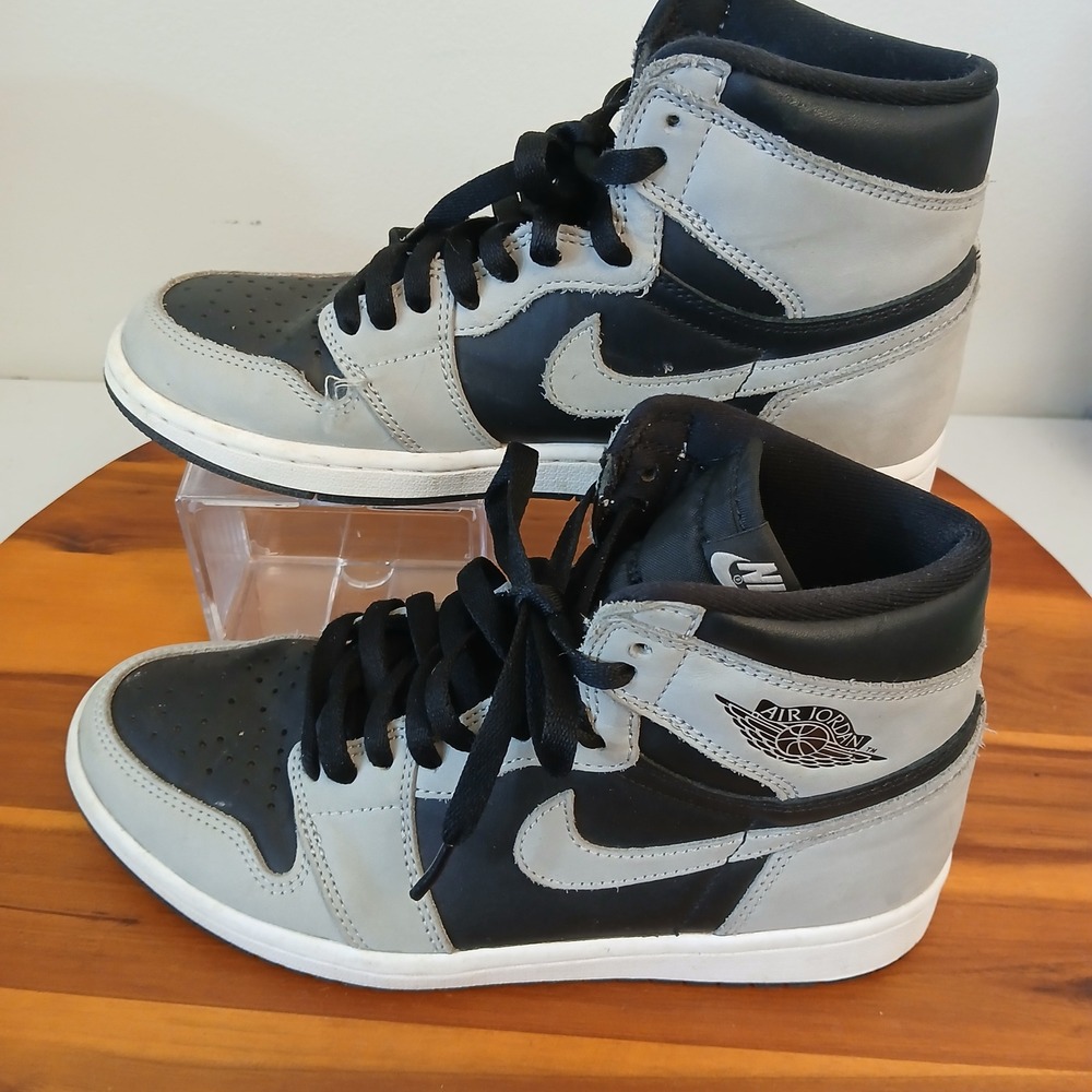 Jordan 1 Retro High OG Shadow 2.0 Mens 7 Grey Black Running Shoes 555088-035